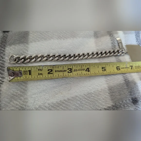 Silver chain Sperry bracelet with square charm - Picture 5 of 6